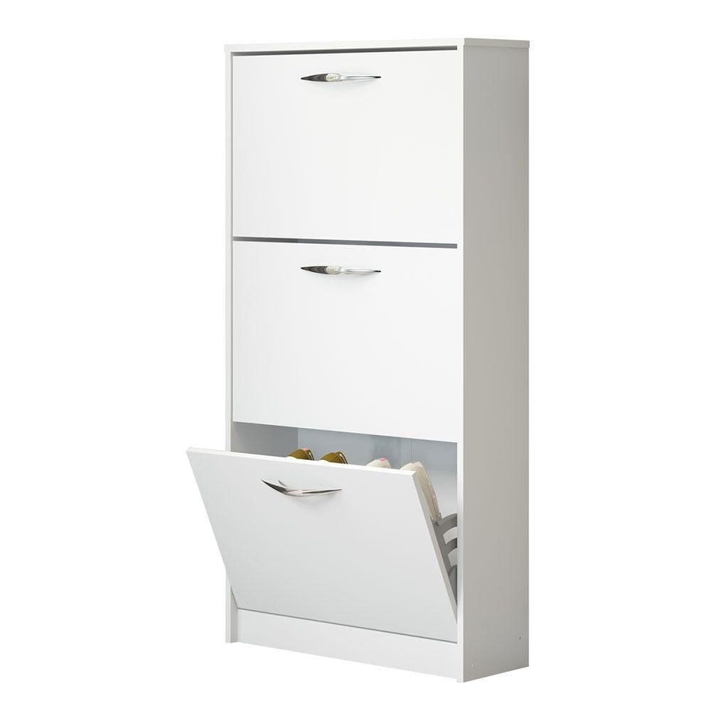 Sapateira 3 Pts Basculantes 127x64cm Mdp Branco Menu Móveis Branco