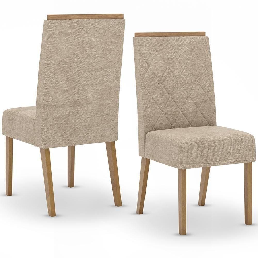 Kit 2 Cadeiras Sala De Jantar Nina Suede Creme Henn
