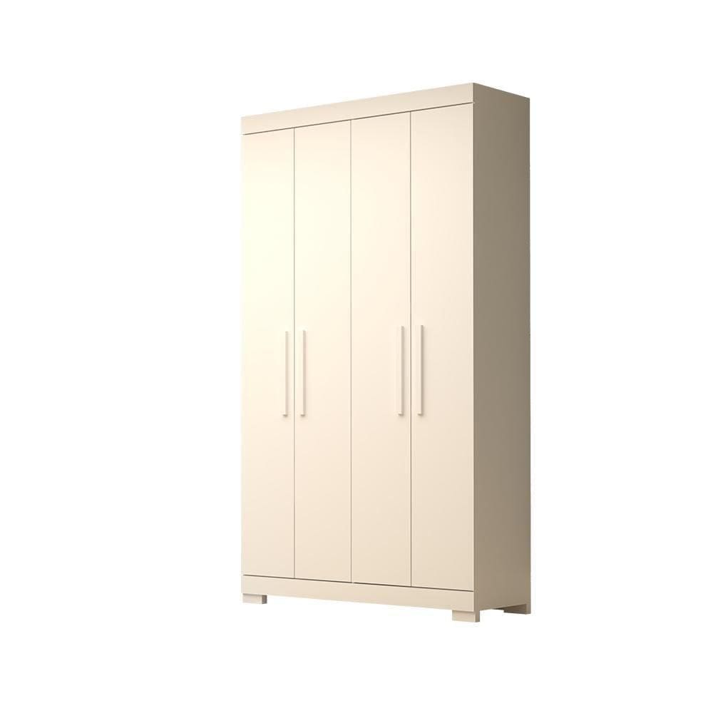 Guarda-roupa Solteiro Canadá 4 Portas 100% Mdf Linhamobília Branco