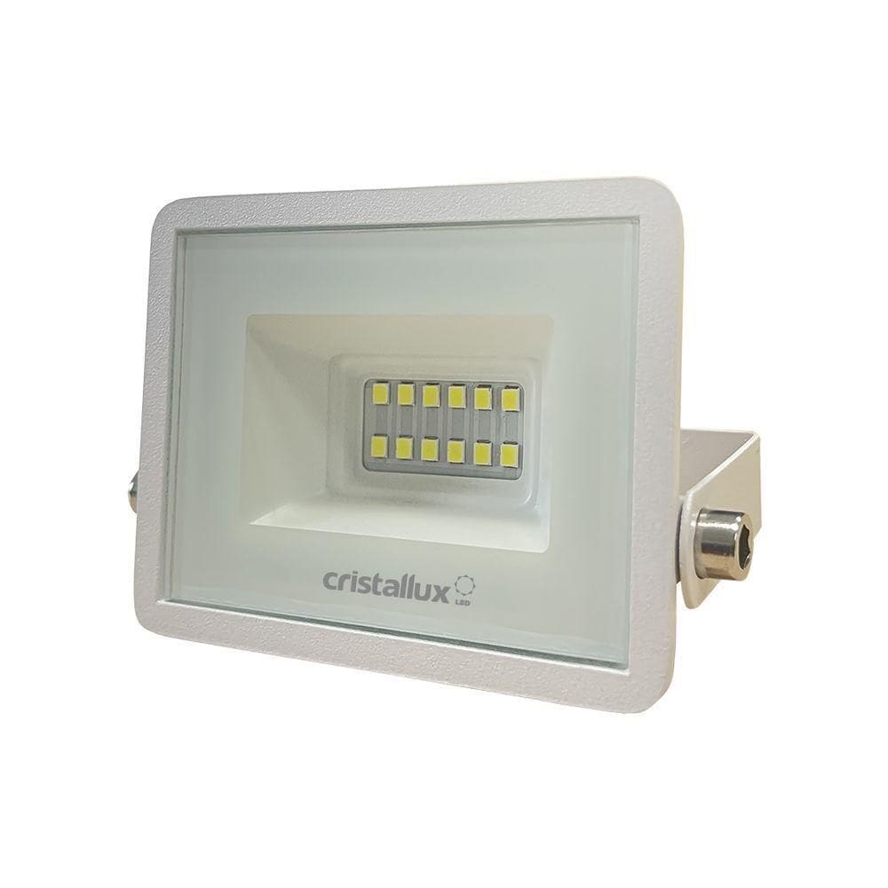 Refletor Branco Led 10w 6500k Biv 1000lm Ip66 - Cristallux