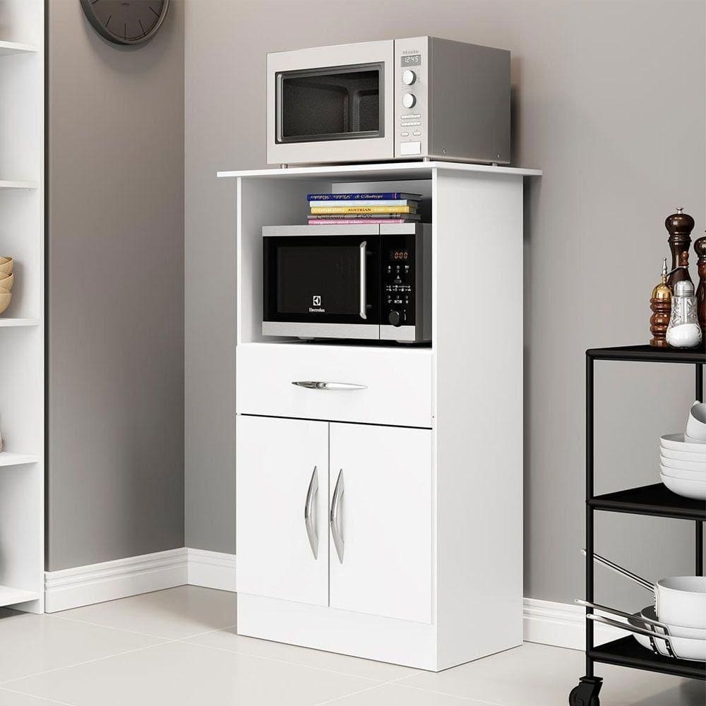 Armário Multiuso 2 Portas 1 Gaveta 62x111cm Menu Móveis Branco
