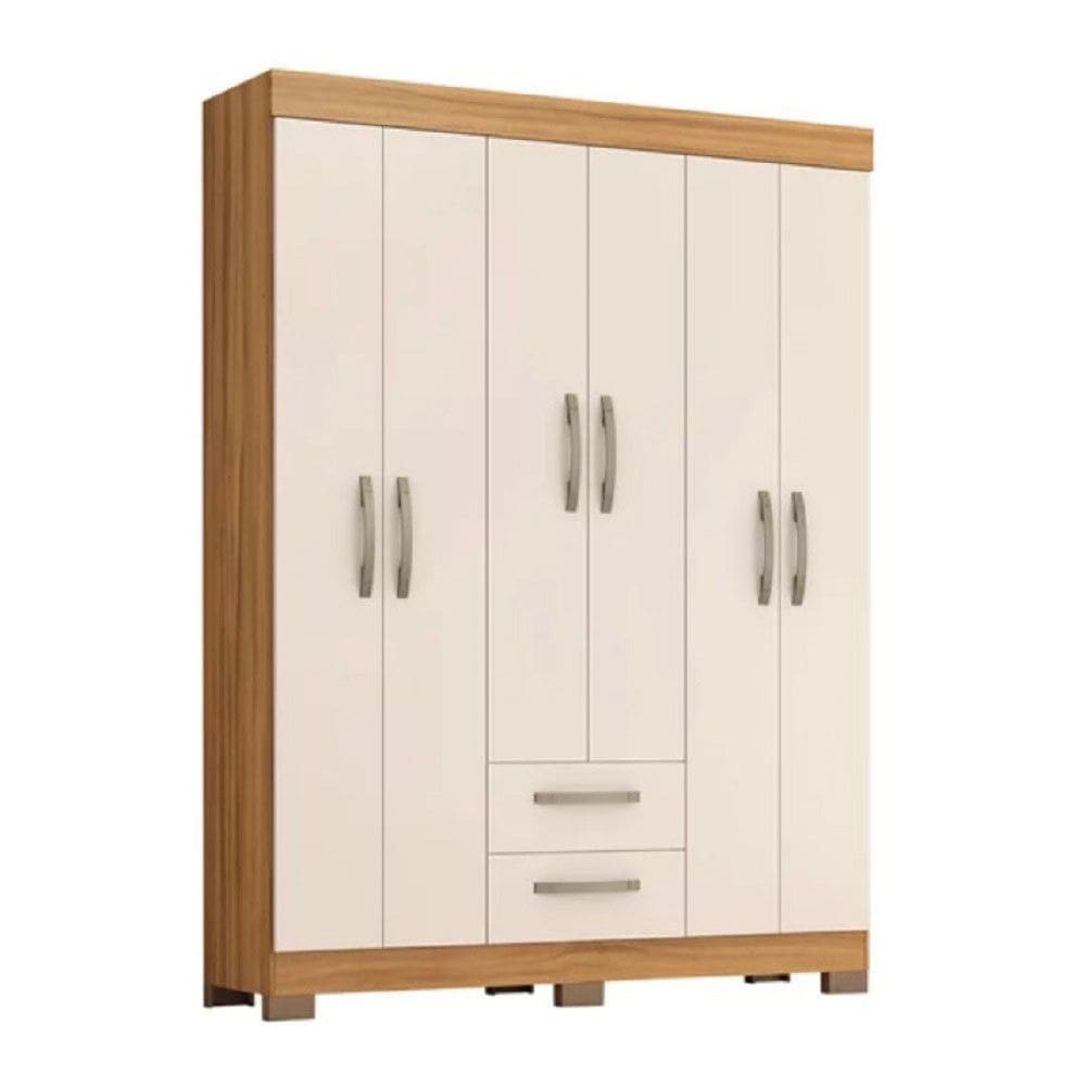 Guarda Roupa Solteiro NT6015 6 Portas e 2 Gavetas com Pés Notável