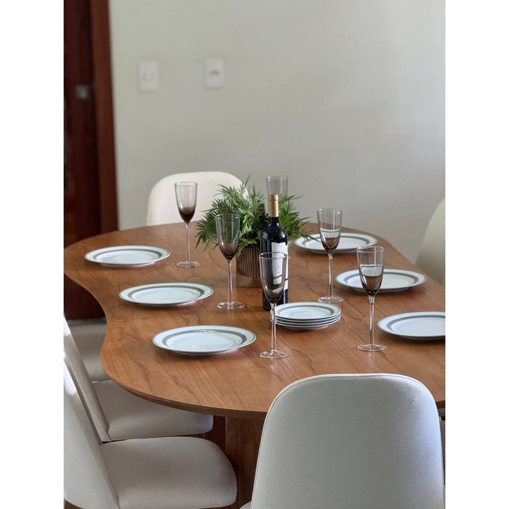 Sala de Jantar Orgânico 8 Cadeiras 2,20 Haley Requinte Salas