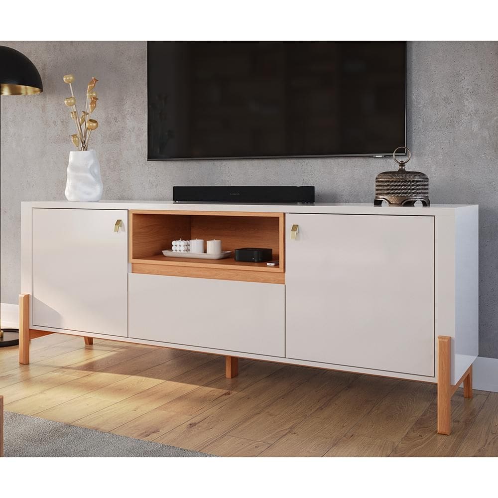 Rack para TV 70" Gliss Lukaliam Móveis 1,83m com 1 Gaveta e 2 Portas