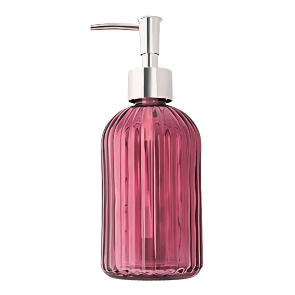 Porta Sabonete Líquido 400ml Dispenser Saboneteira de Vidro Cristal Válvula Prata p/ Banheiro Lavabo