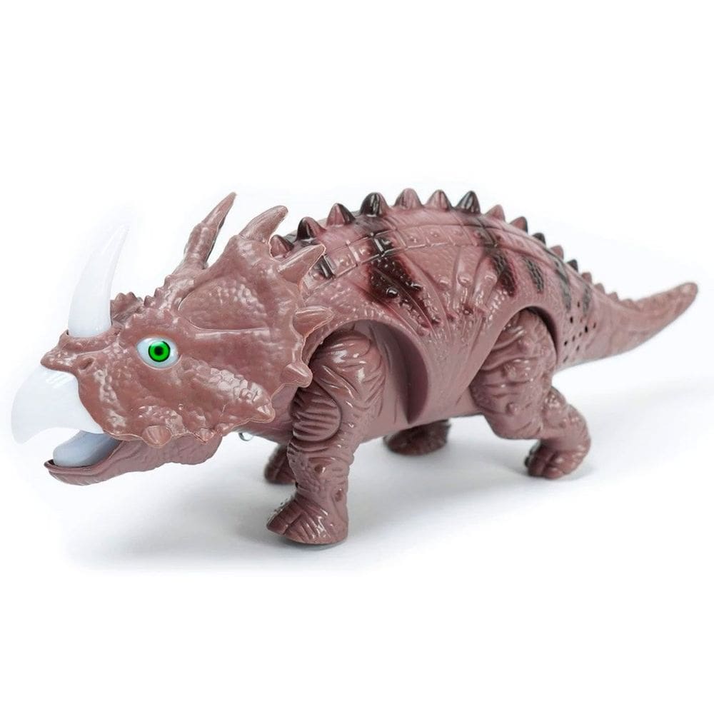 Brinquedo Dinossauro Tricerátops Com Movimento Luzes LED Som