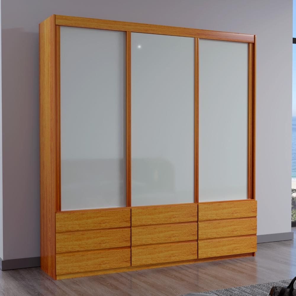 Guarda-Roupa ECO 07 100% MDF 3 Portas 9 Gavetas Bom Pastor