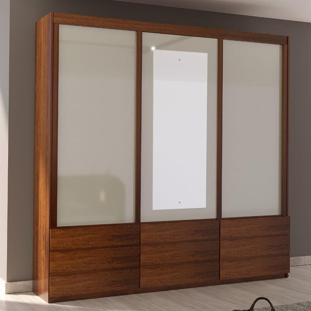 Guarda-Roupa ECO 07 Esp 100% MDF 3 Portas 9 Gav Bom Pastor