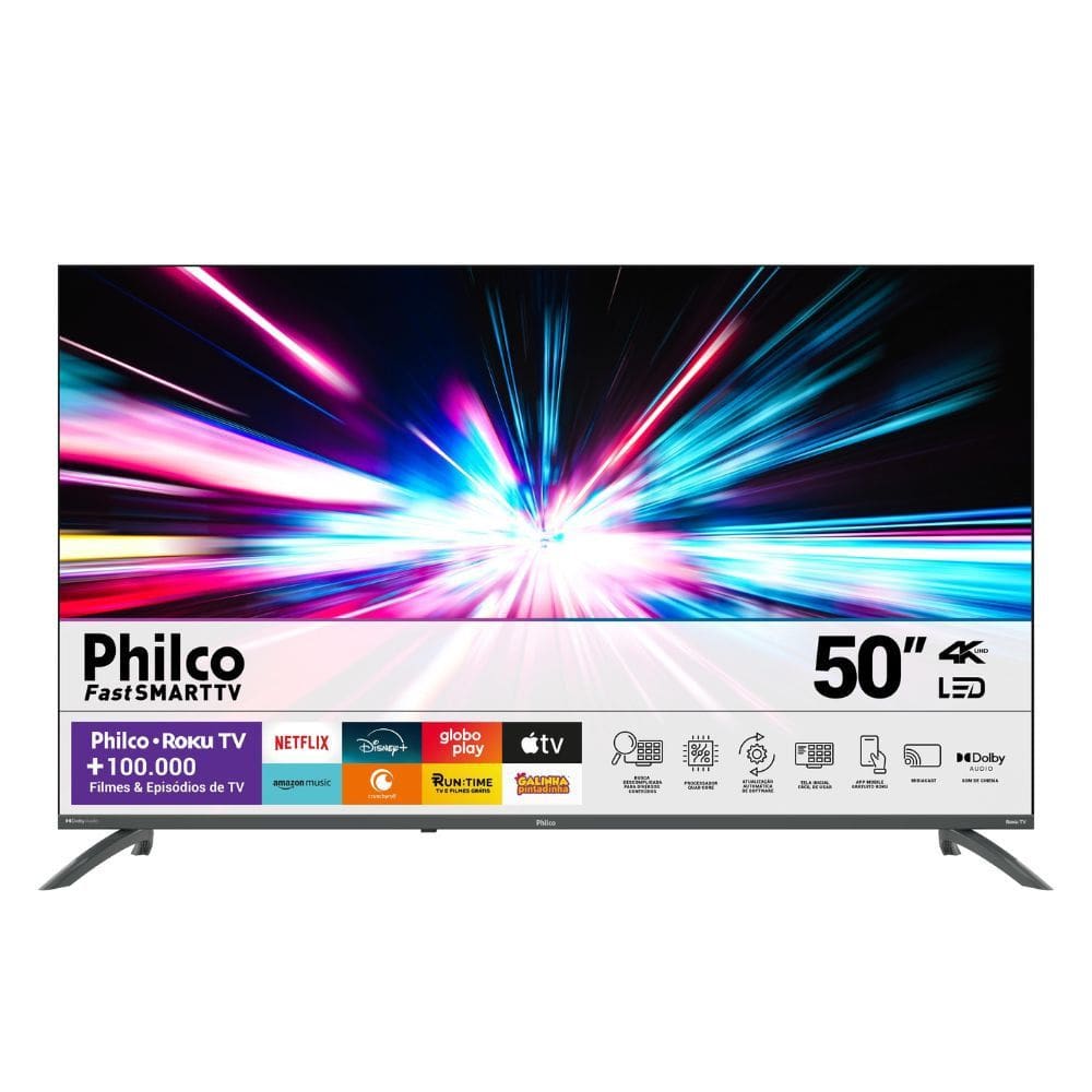 TV 50 Philco Smart 4K Roku PTV50VA4REGB
