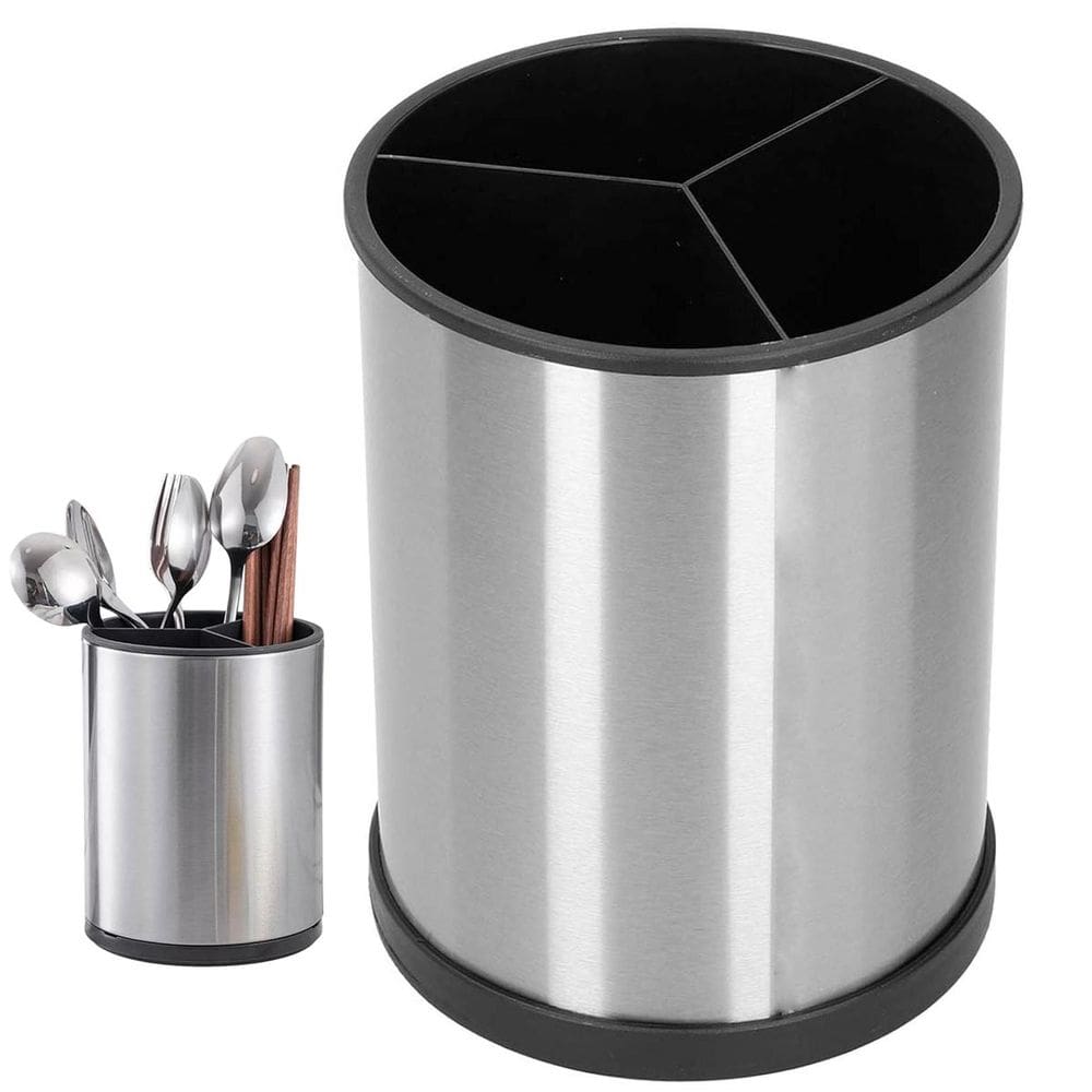 Porta Talheres Utensilios Escorredor Inox Base Giratoria Suporte Pia Mesa Bancada Cozinha