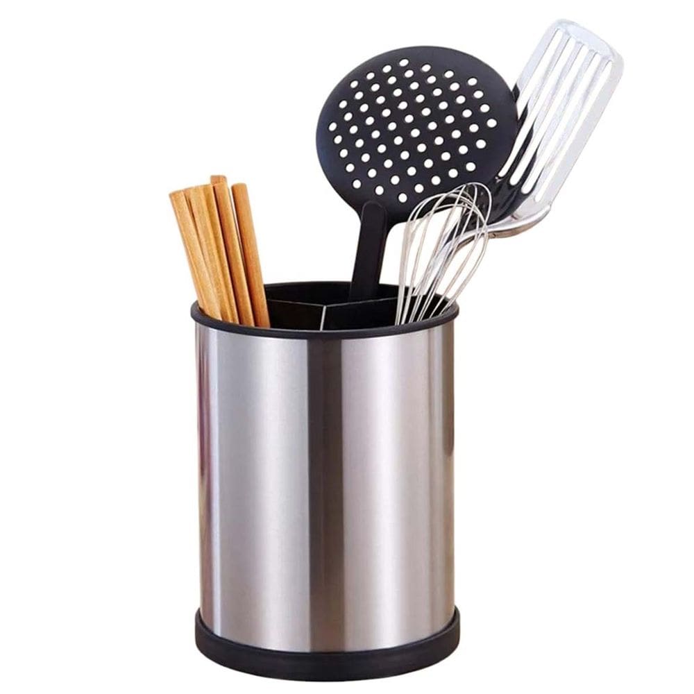 Porta Talheres Utensilios Base Giratoria Escorredor Inox Suporte Mesa Pia Bancada Cozinha