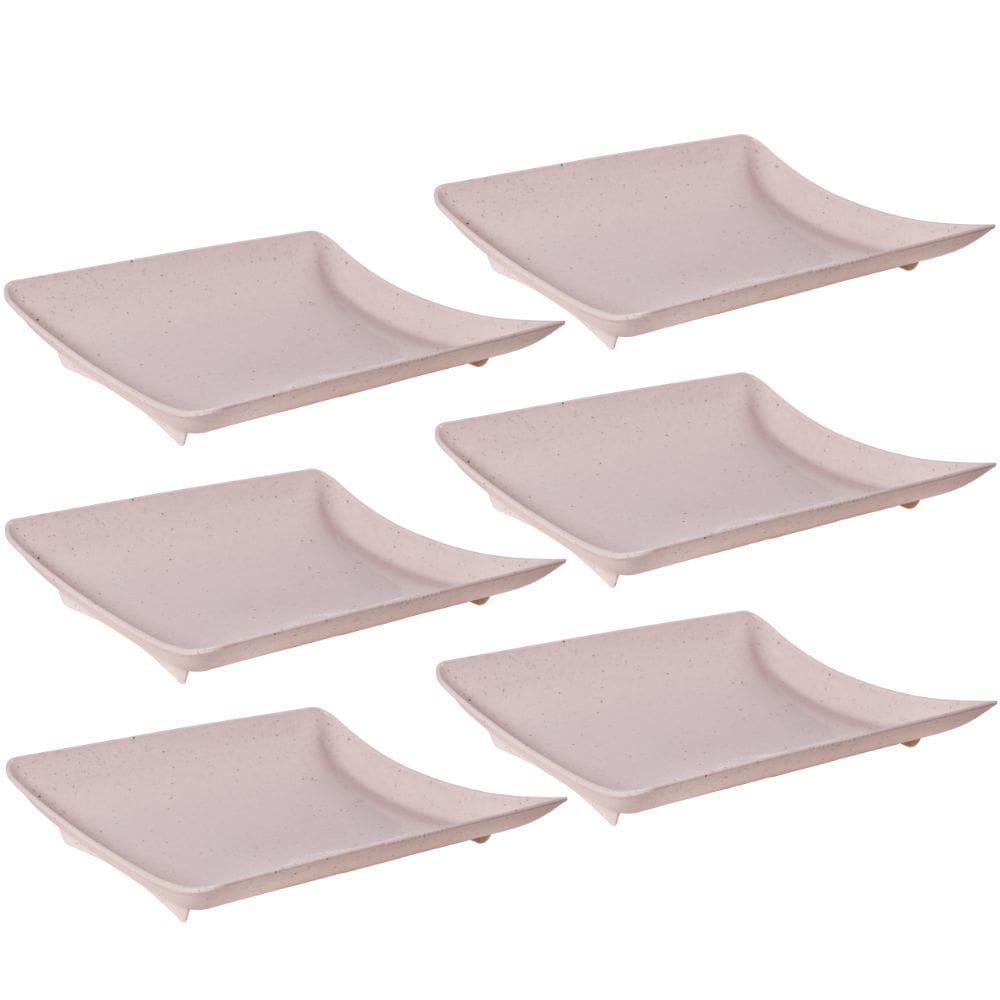 Travessa de plástico quadrada 700ml marmorizado com 6 unidades Plasutil ref. 16338
