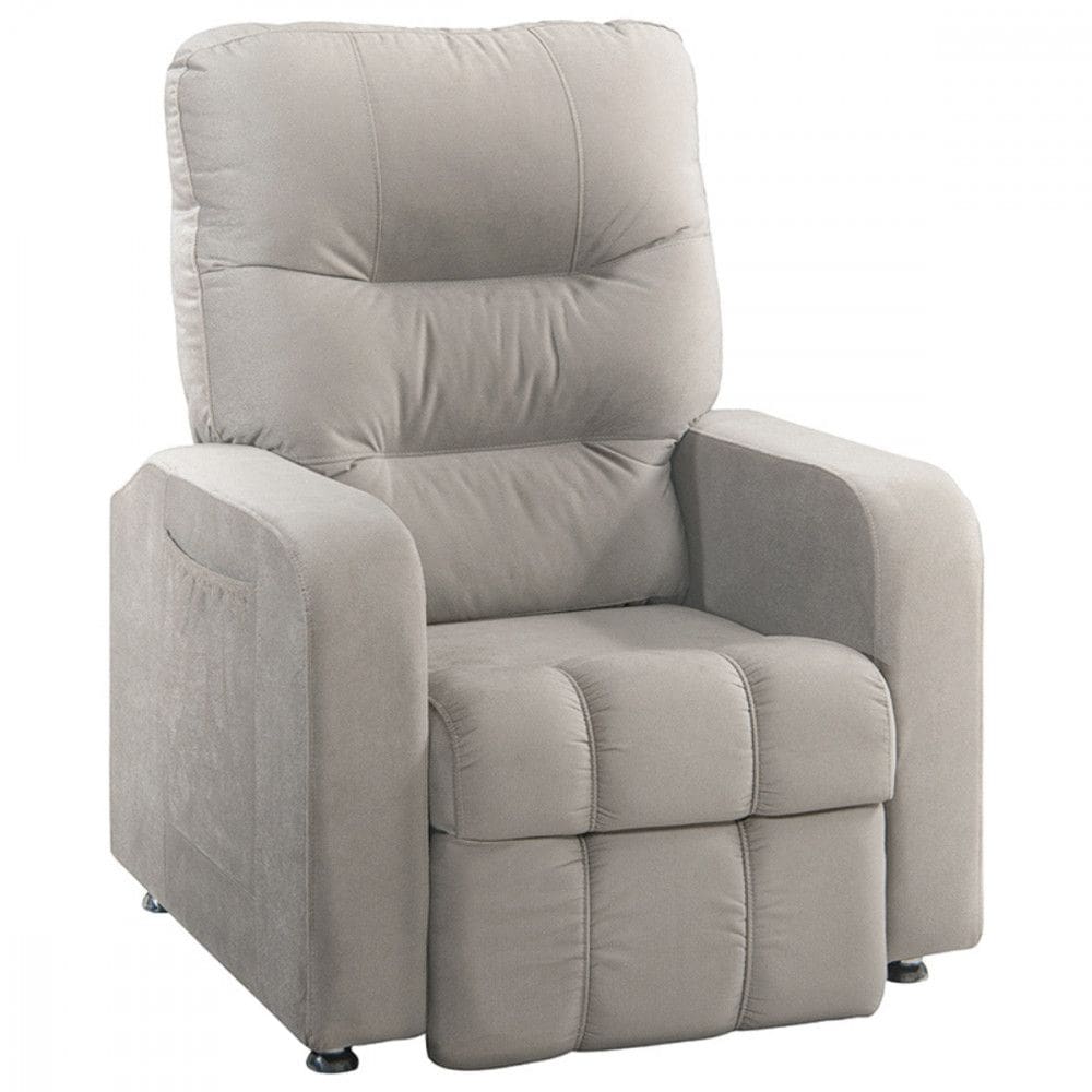 Poltrona Do Papai Reclinavel Maldivas Veludo Marfim