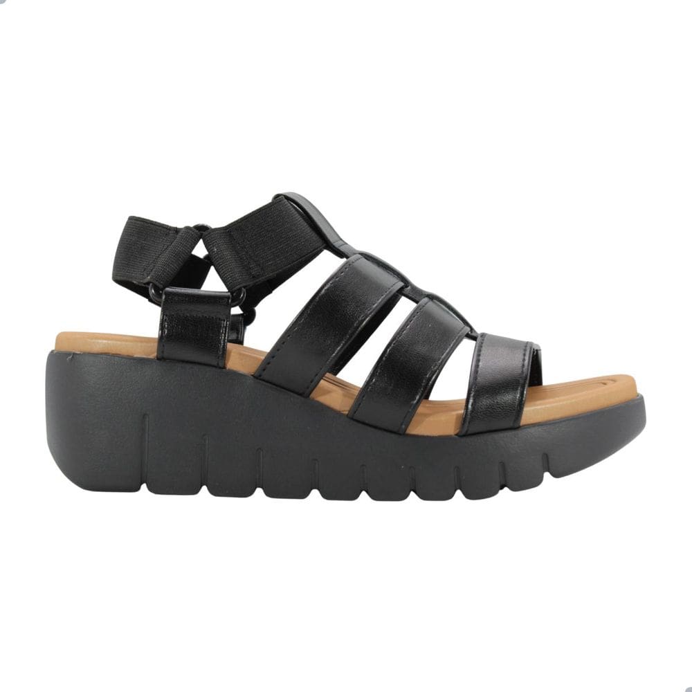 Sandália Feminino Moleca Elástico Napa Turim Preto