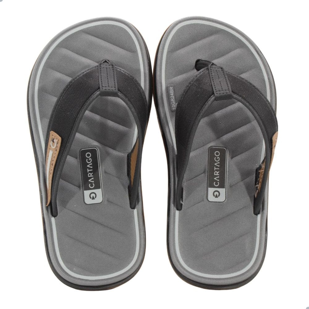 Chinelo Infantil Cartago Malaga Sport Preto/Cinza