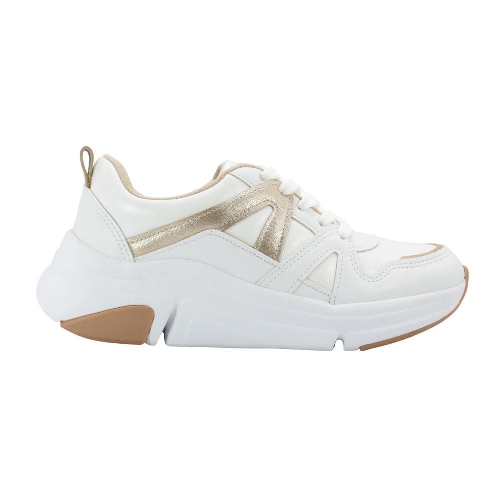 Tênis Feminino Modare Branco Dourado