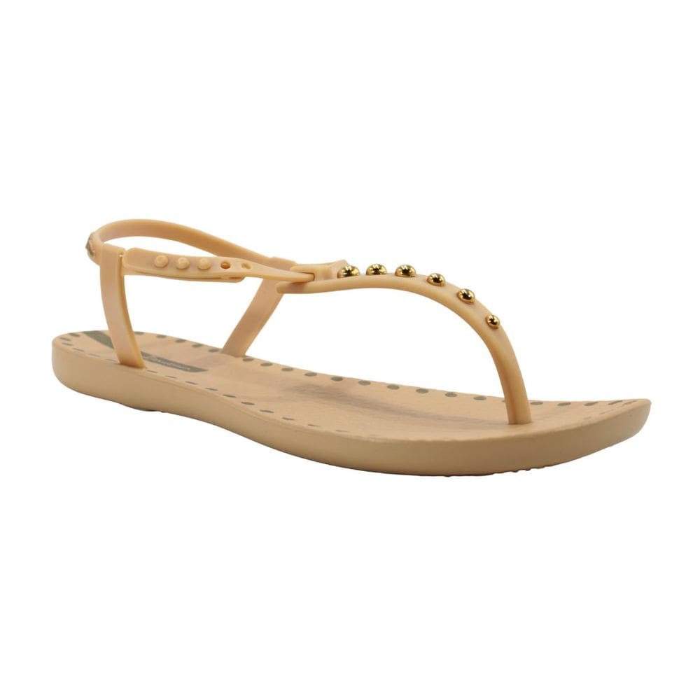 Sandália Rasteira Ipanema Class Dots Bege Ouro
