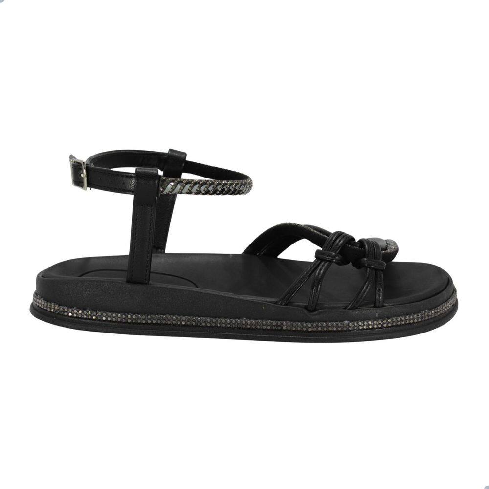 Sandália Moleca Tira Santorini Preto Grafite