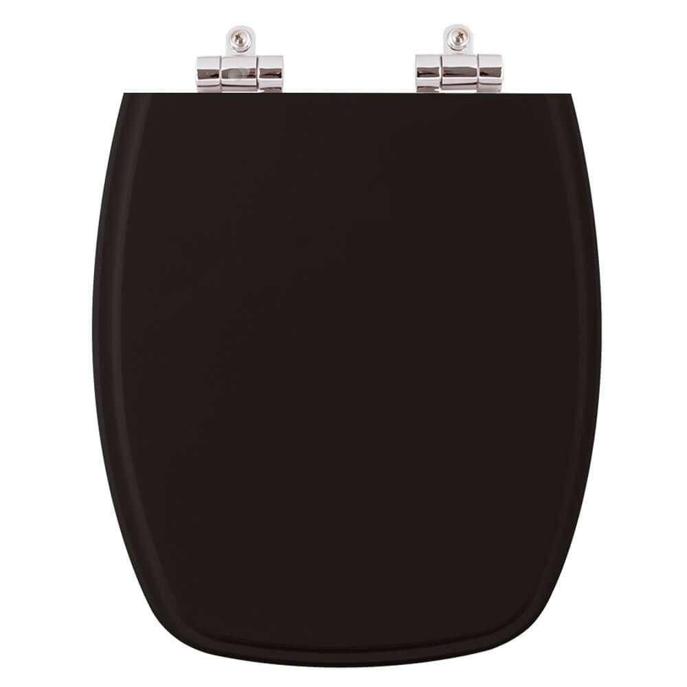 Assento Sanitário Poliester Soft Close Laguna Preto para vaso Hervy