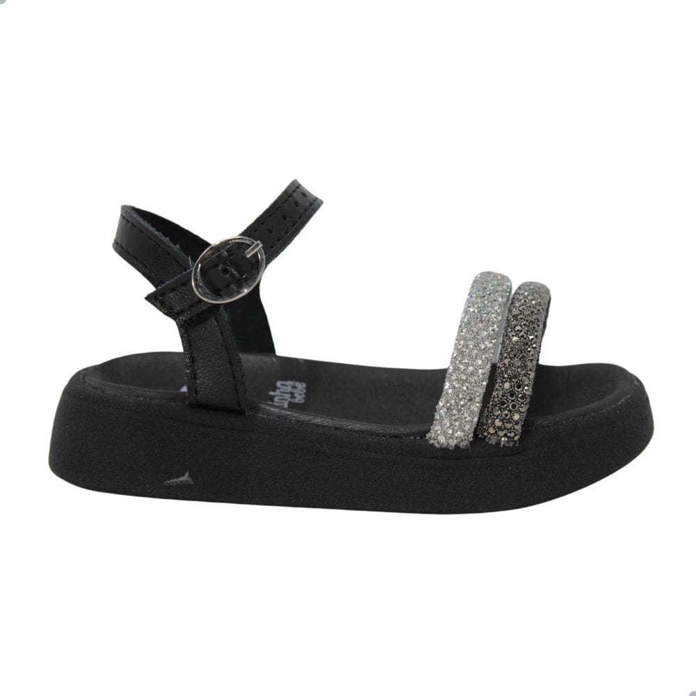 Sandália Bebê Molekinha Preto com Brilho