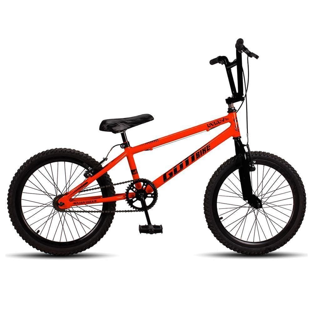 Bicicleta Infantil Aro 20 Bmx Freio V-brake Laranja E Preto Gottbike