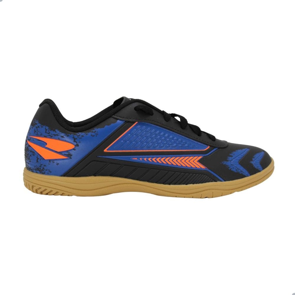 Tênis Masculino Futsal Indoor Foorcy Dray 333 Preto, Azul e Laranja