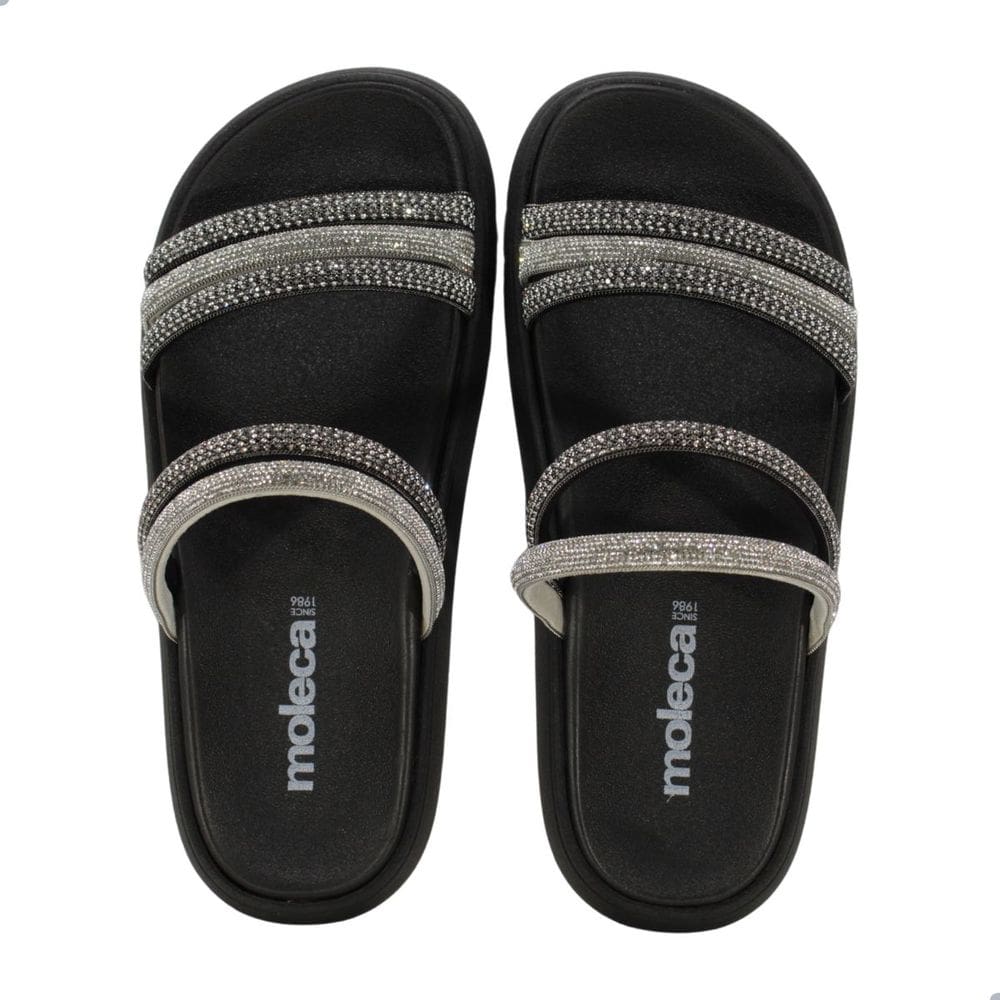 Tamanco Feminino Moleca Preto Tira Valencia