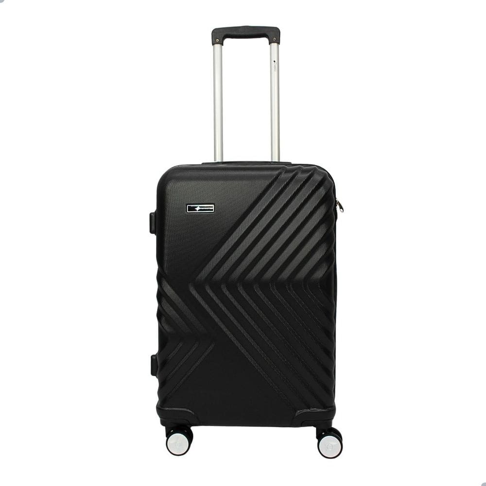 Mala Cruzeiro Tamanho 24 Material Rígido ABS Rodas 360 Modelo 1019 Preto