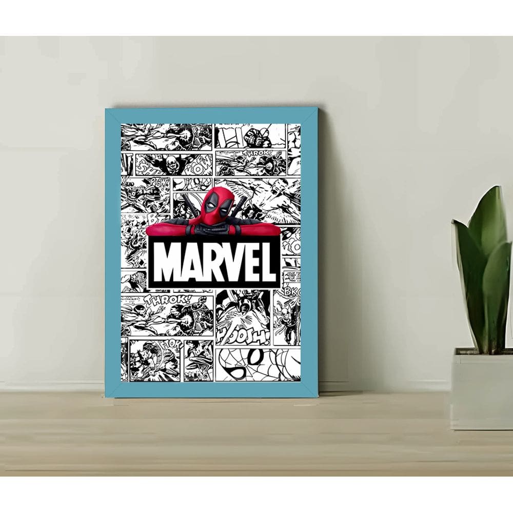 Quadro Decorativo Pool Cartoon Sala Quarto + Vidro 33x25