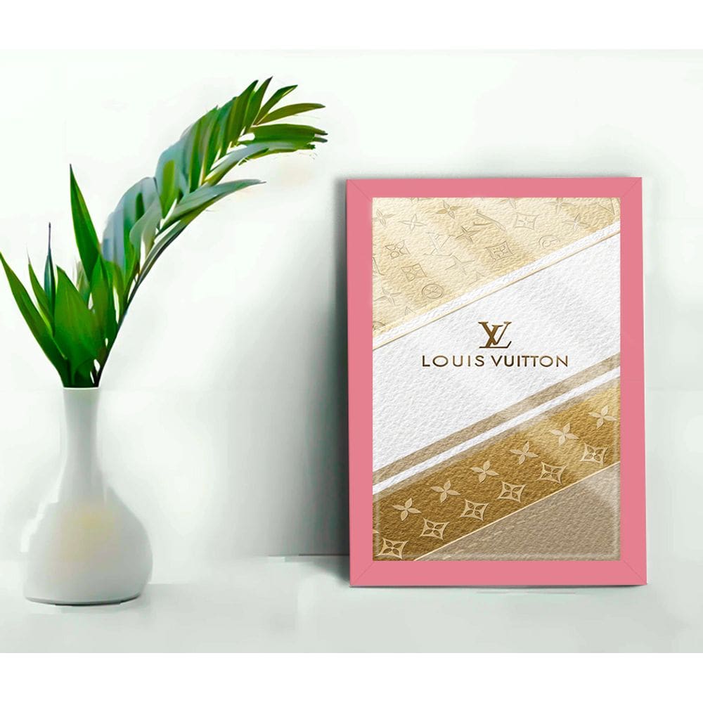 Quadro Decorativo Louis Vtn Escritório Loja +Vidro 33x25cm