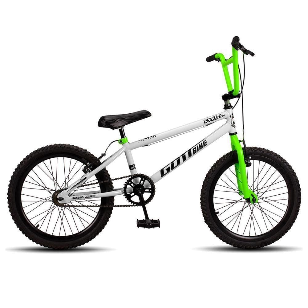 Bicicleta Infantil Aro 20 Bmx Freio V-brake Branco E Verde Gottbike