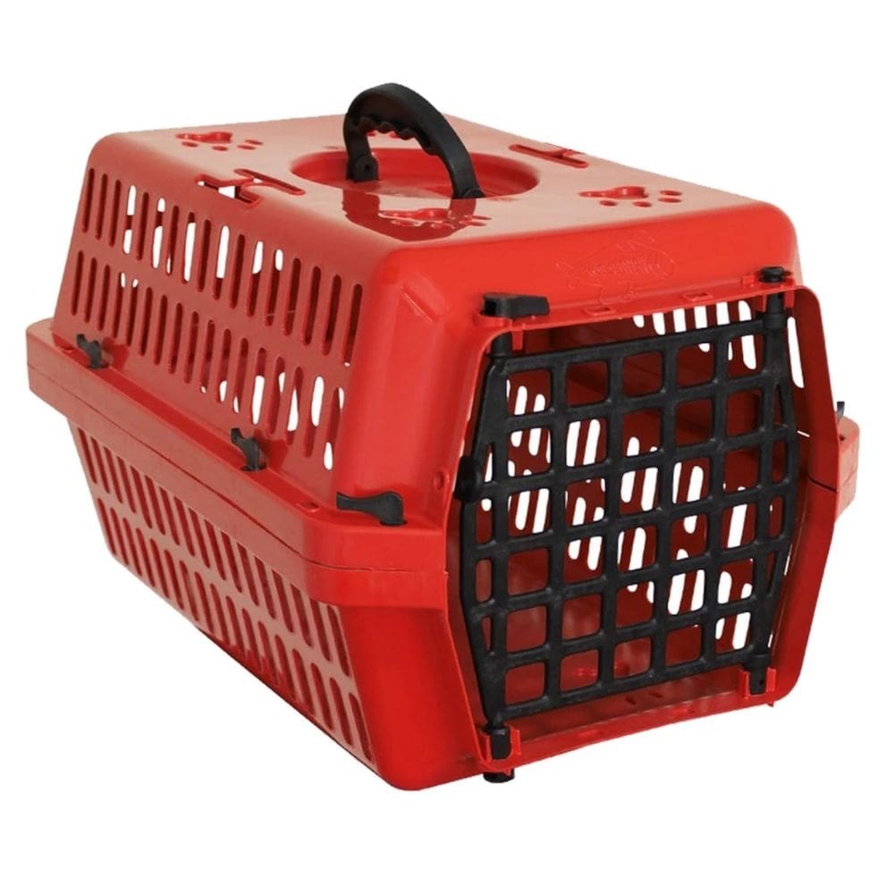 Caixa de Transporte Vermelho Pet Animal Pequeno N1 Alvorada