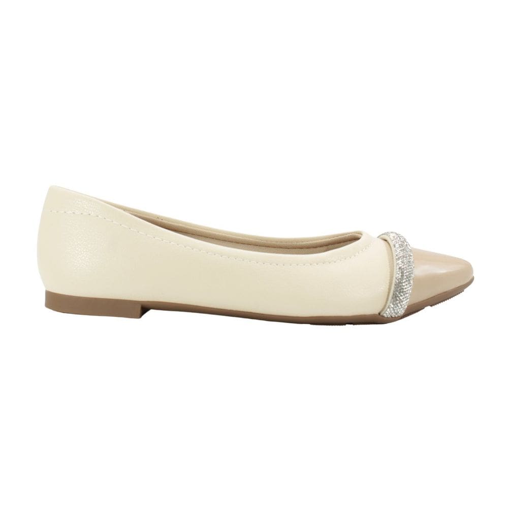 Sapatilha Feminina Modare Bico Fino Branco Off Cristal