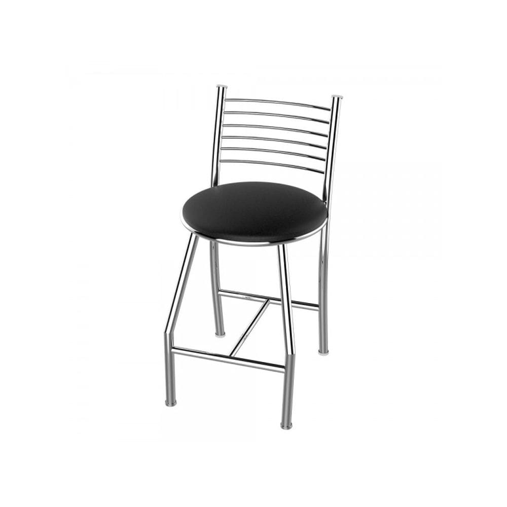 Banqueta Cozinha Cromada Redonda Firenze Alta 70cm Flape