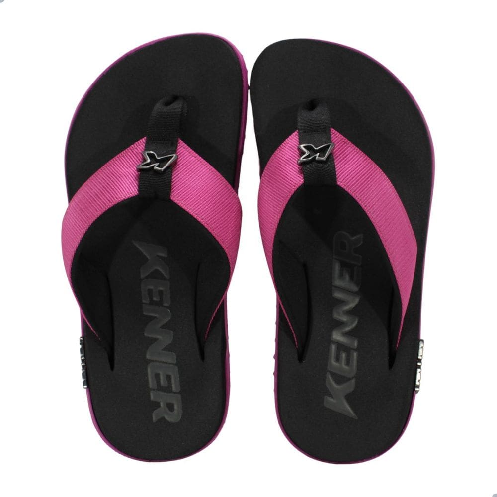 Chinelo Masculino Kenner Dlk-09 Kivah Preto e Rosa