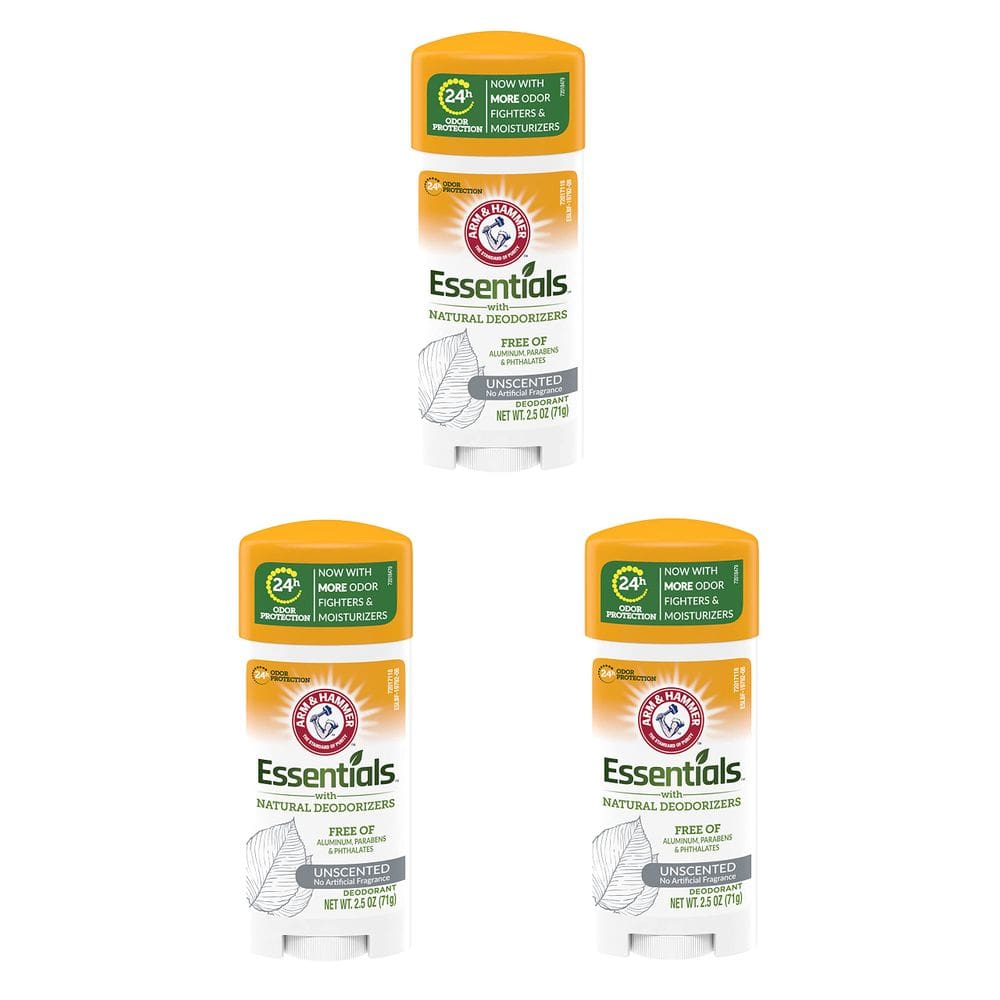 Desodorante Arm & Hammer Essentials sem perfume 73 ml (pacote com 3)