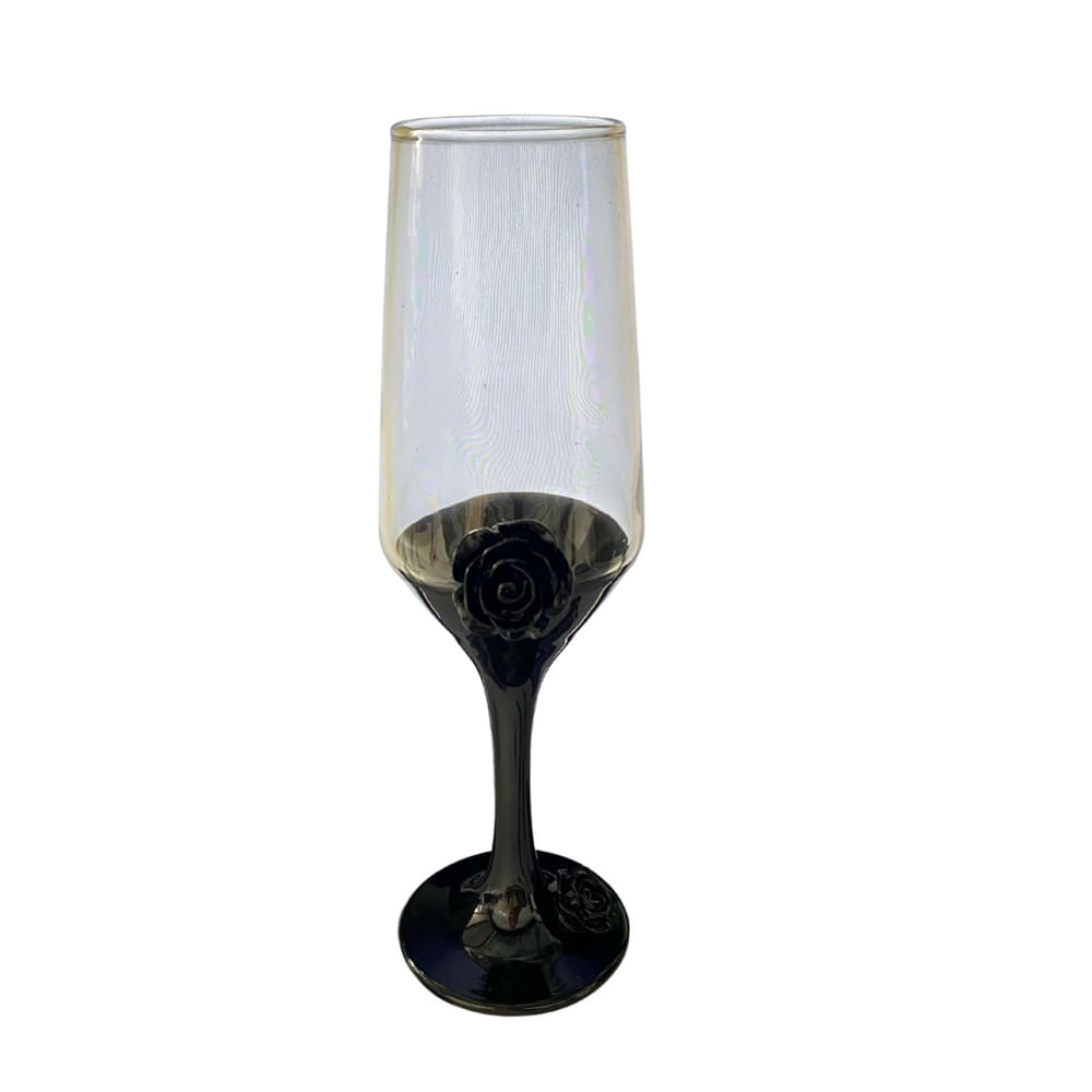 Taça Pomba Gira Dama da Noite Rosa Negra Champagne 186ml