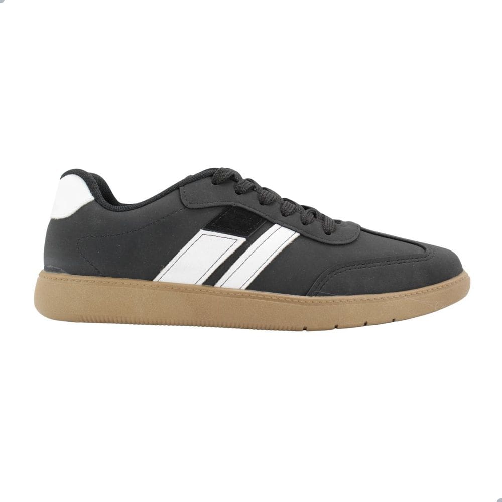 Sapatênis Masculino Br Sports Napa Moscou Neo Vermont Camurça Preto e Branco
