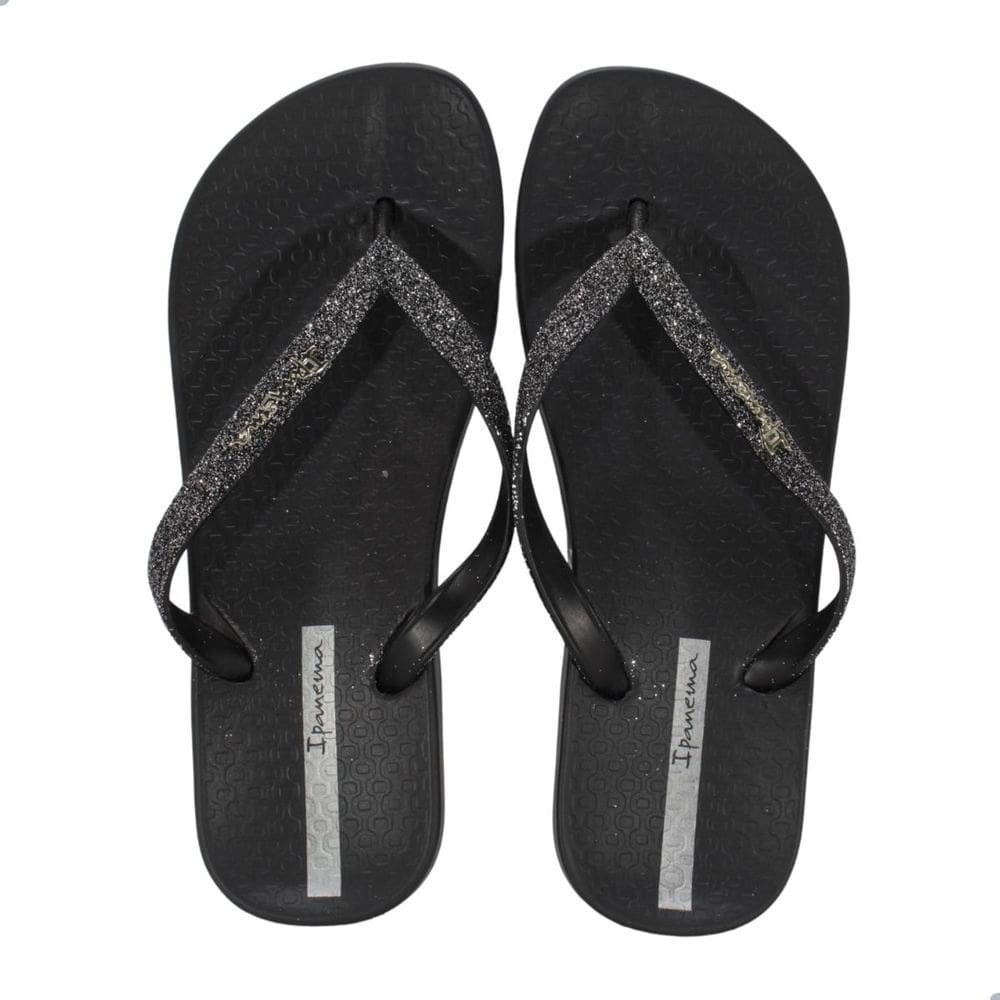 Chinelo Feminino Ipanema  Anatom Glitter Preto