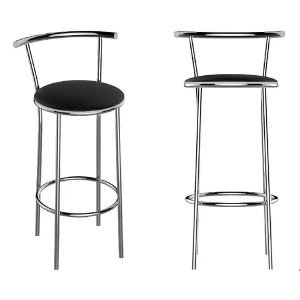 Banqueta Cozinha Cromada Redonda Mônaco Baixa 50cm Flape