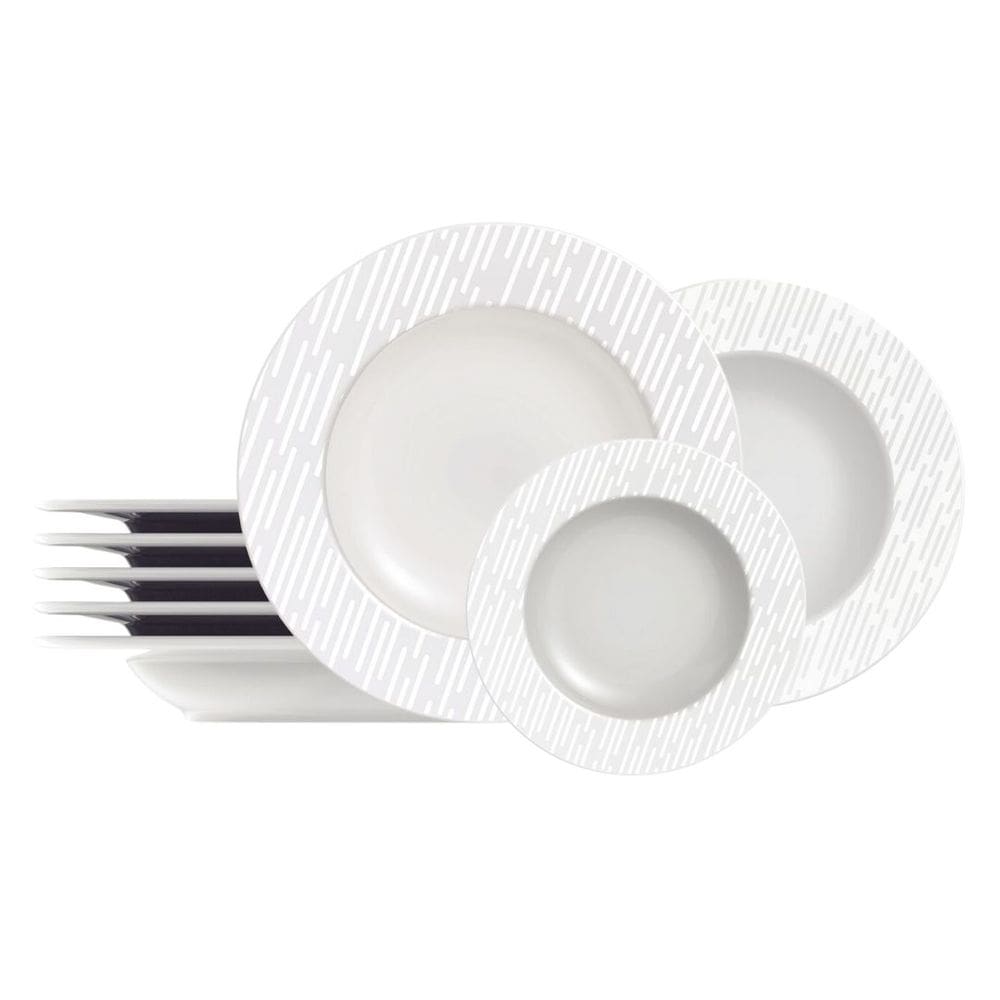 Jogo de Pratos Porcelana Decorado Marie 12 Peças - Tramontina
