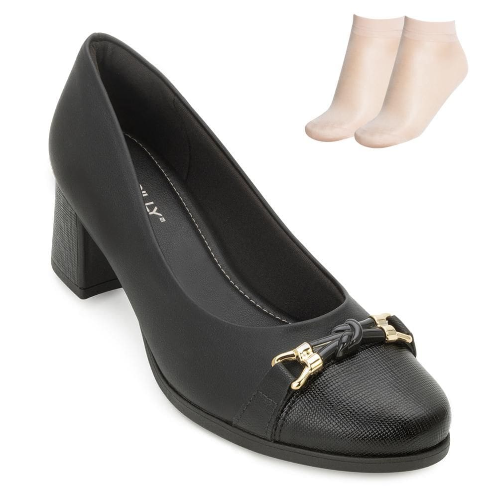 Sapato Salto Piccadilly e Meia PD25-65404