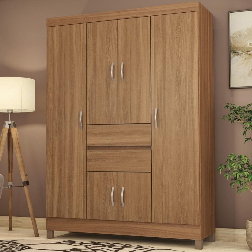 Guarda Roupa Solteiro 6 Portas e 2 Gavetas Utah