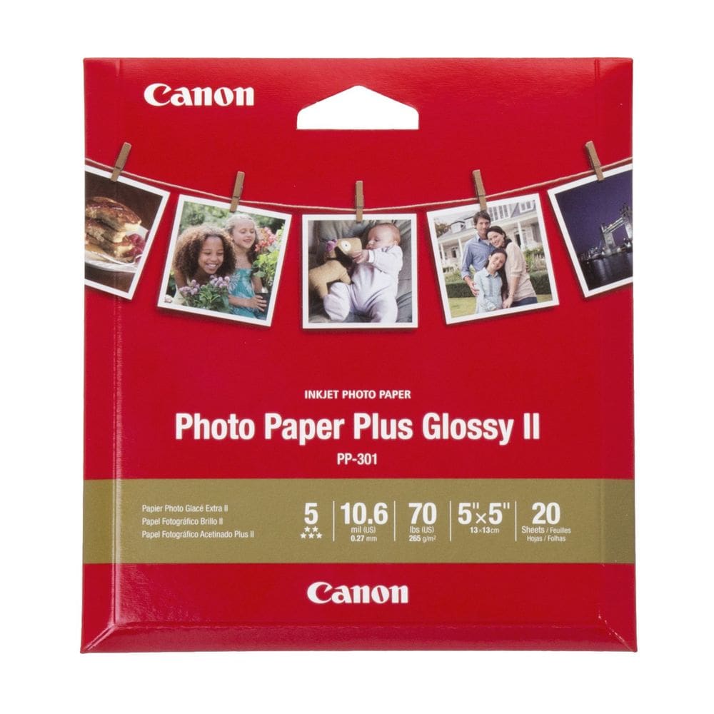 Papel fotográfico Canon Glossy Photo Paper Plus II 5x5 20 folhas