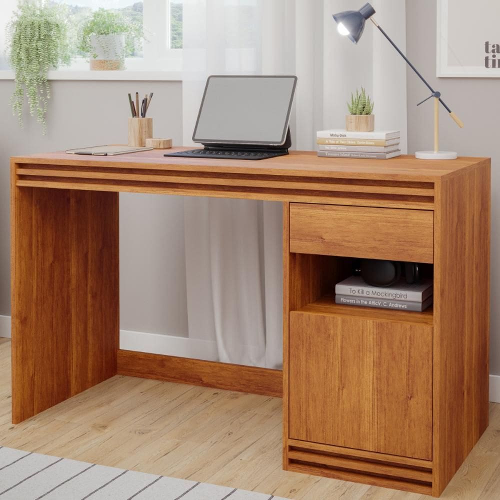 Mesa de Computador Escrivaninha para Home Office 1 Porta 1 Gaveta