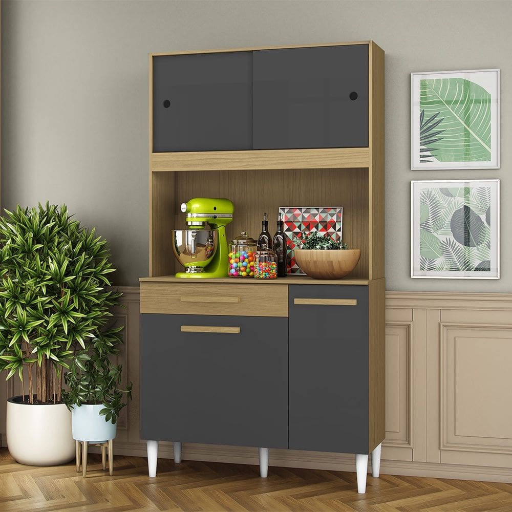 Cozinha Compacta 2004306 Atacama Grafite Aramóveis