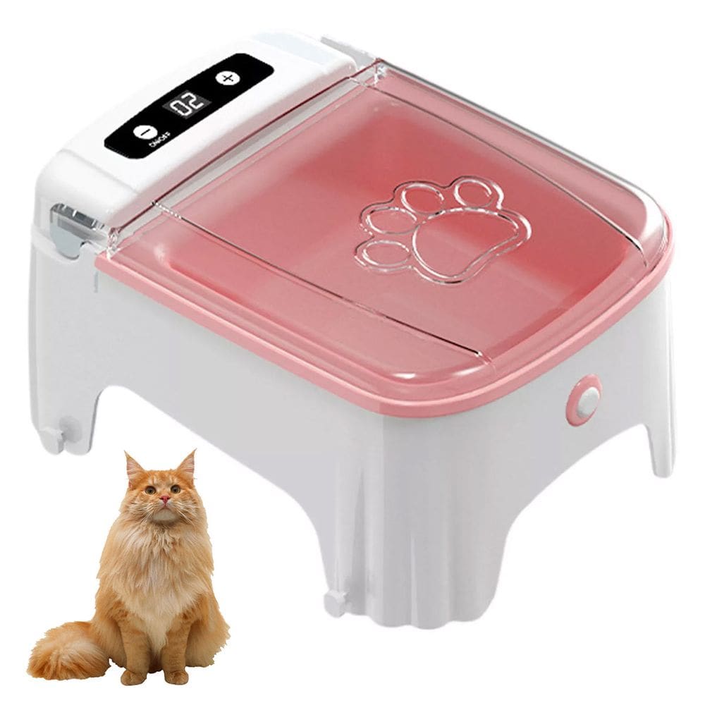 Comedouro Automatico Pet Cao Gato Cachorro Raçao Sensor de Presença Movimento Temporizador Programavel Animal de Estimaçao Seguro