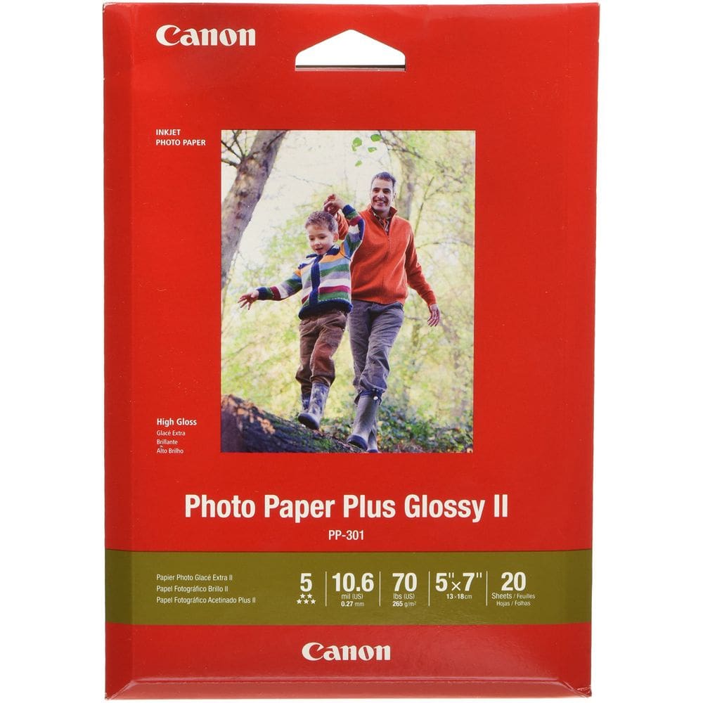 Papel fotográfico Canon CanonInk 1432C002 Plus Glossy II 5x7 20 folhas
