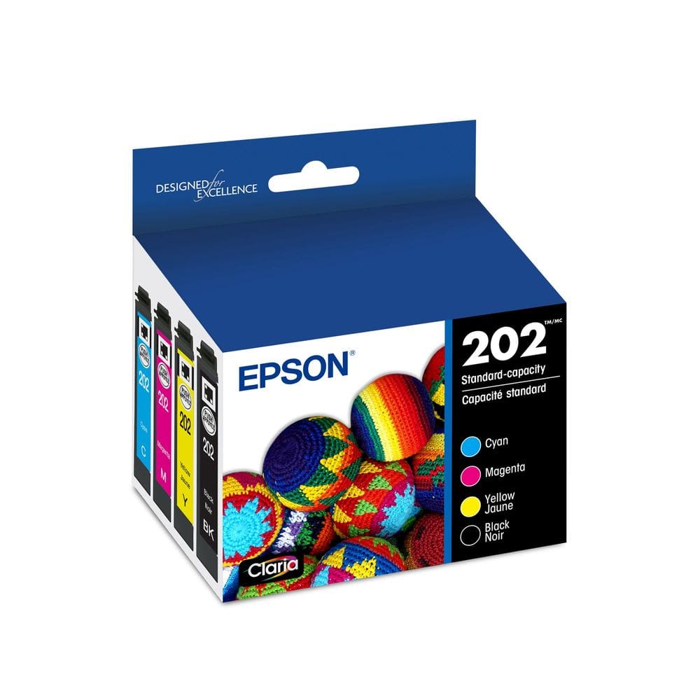 Cartucho de tinta Epson 202 Claria de capacidade padrão preto e colorido