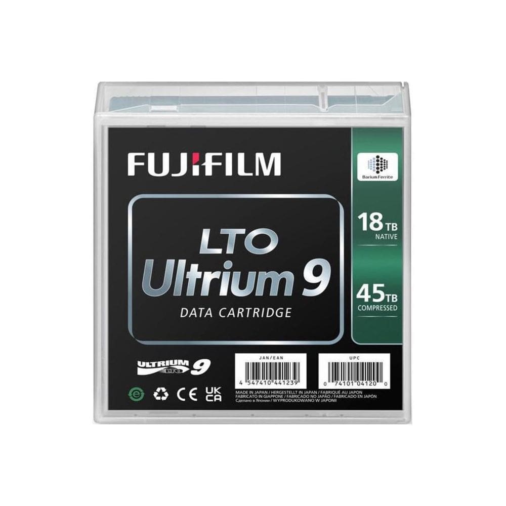 Cartucho de dados Fujifilm LTO 9 Tape 18 TB/45 TB de capacidade de armazenamento